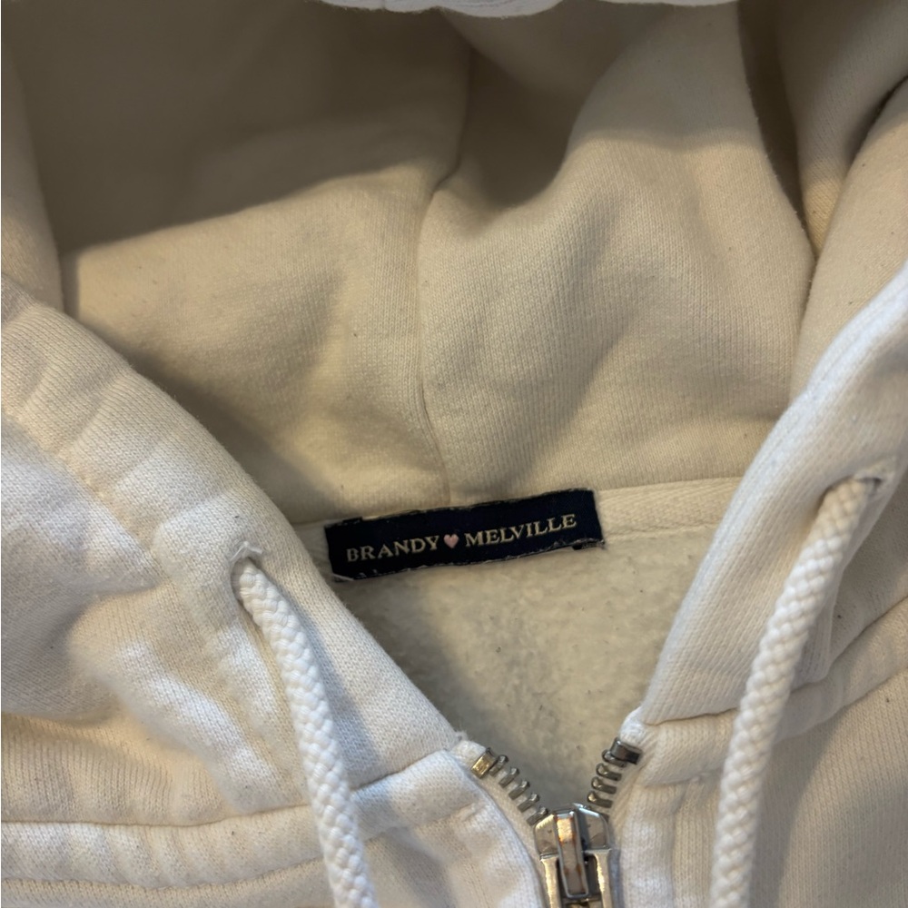 Brandy Melville White Oversized Hoodie - Picture 2 of 4